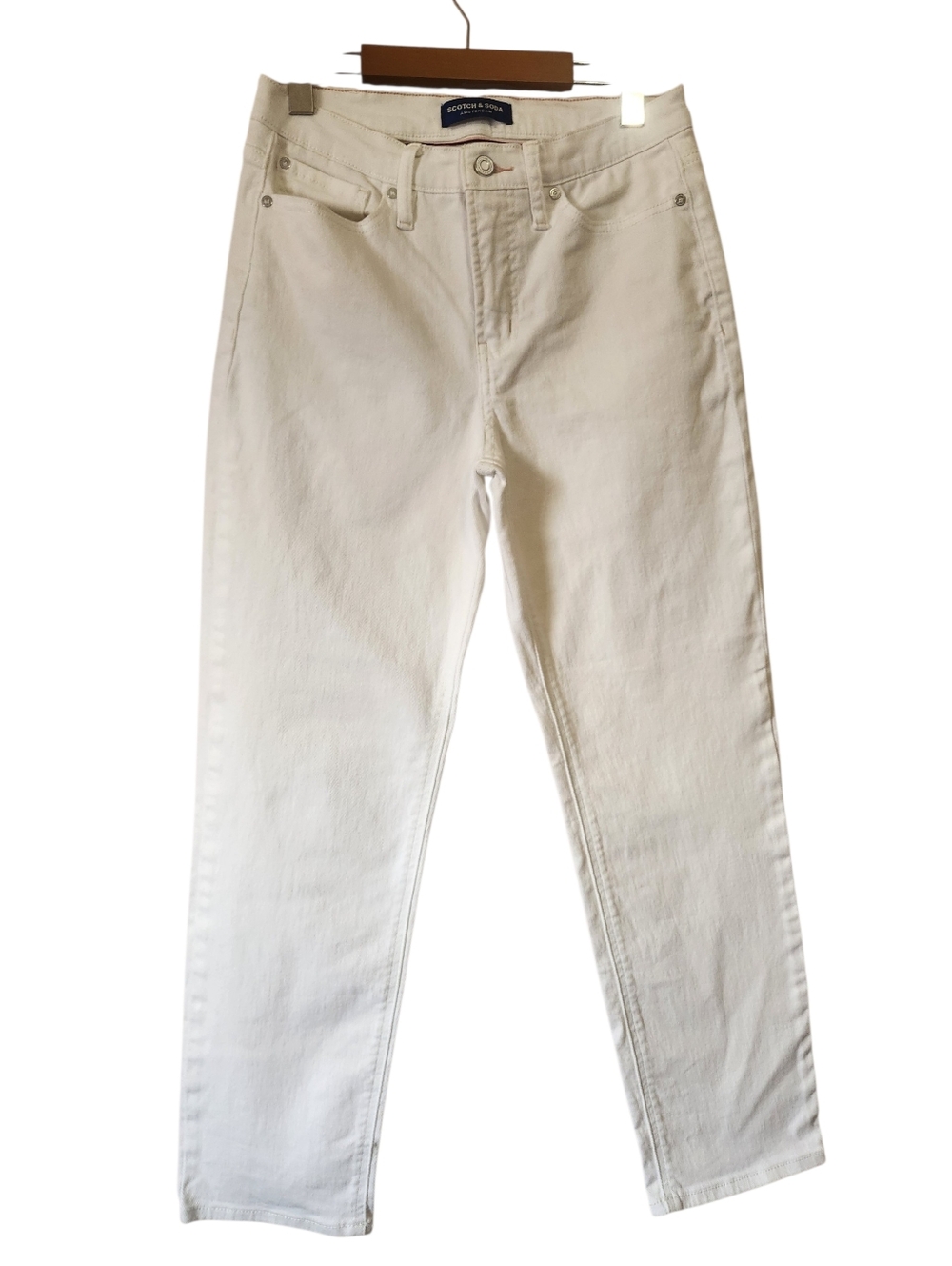 Scotch & Soda The Sky High Rise Straight Leg Jeans White 6 Quiet Luxury Scandi